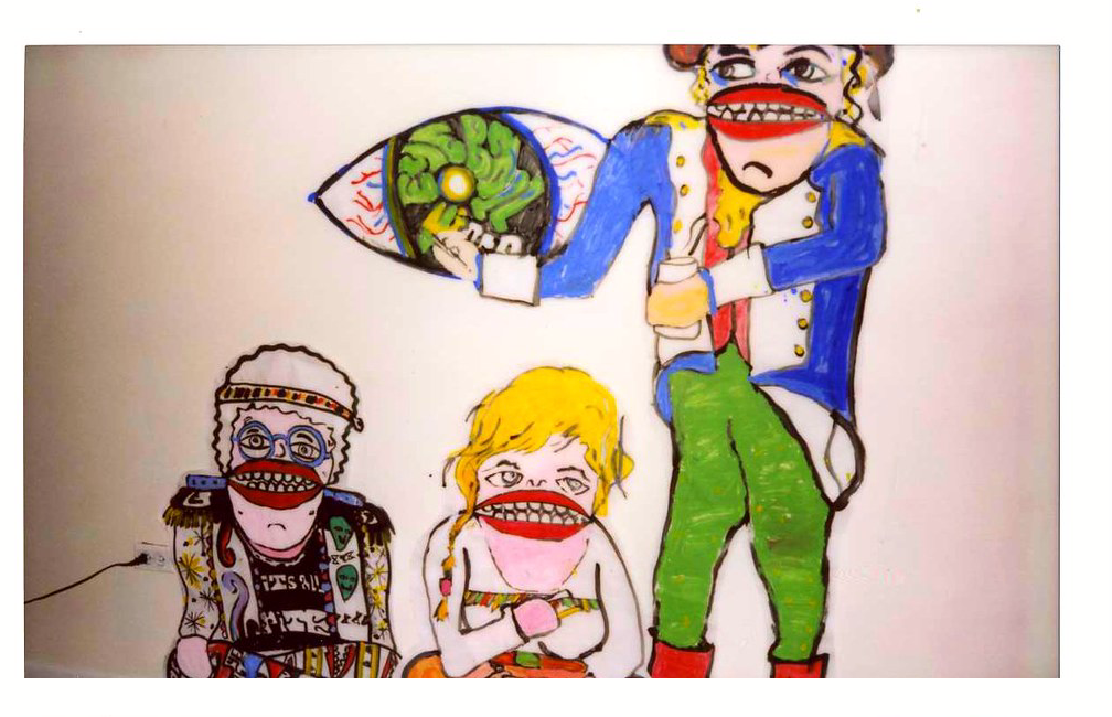 Goons artwork hanging in a gallery